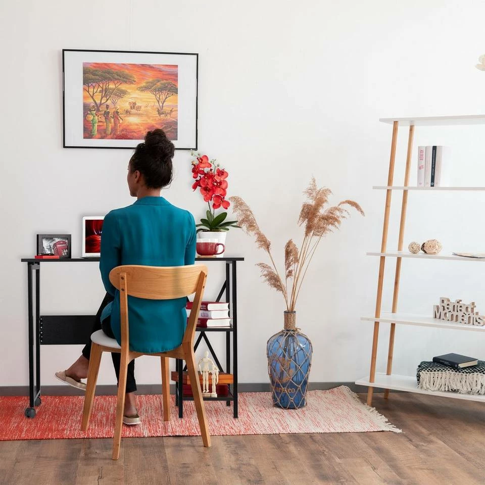 relaxdays Schreibtisch »Schreibtisch klappbar mit Ablagen«, Schwarz / Schwarz Weiß, Braun Schwarz 2 relaxdays Schreibtisch »Schreibtisch klappbar mit Ablagen«, Schwarz / Schwarz Weiß, Braun Schwarz – Bild 2