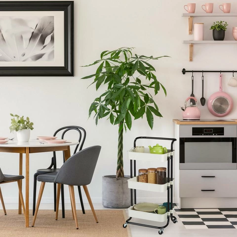 relaxdays Servierwagen »Rollwagen mit 3 Etagen & Griff«, Schwarz Weiß Schwarz, Weiß 2 relaxdays Servierwagen »Rollwagen mit 3 Etagen & Griff«, Schwarz Weiß Schwarz, Weiß – Bild 2