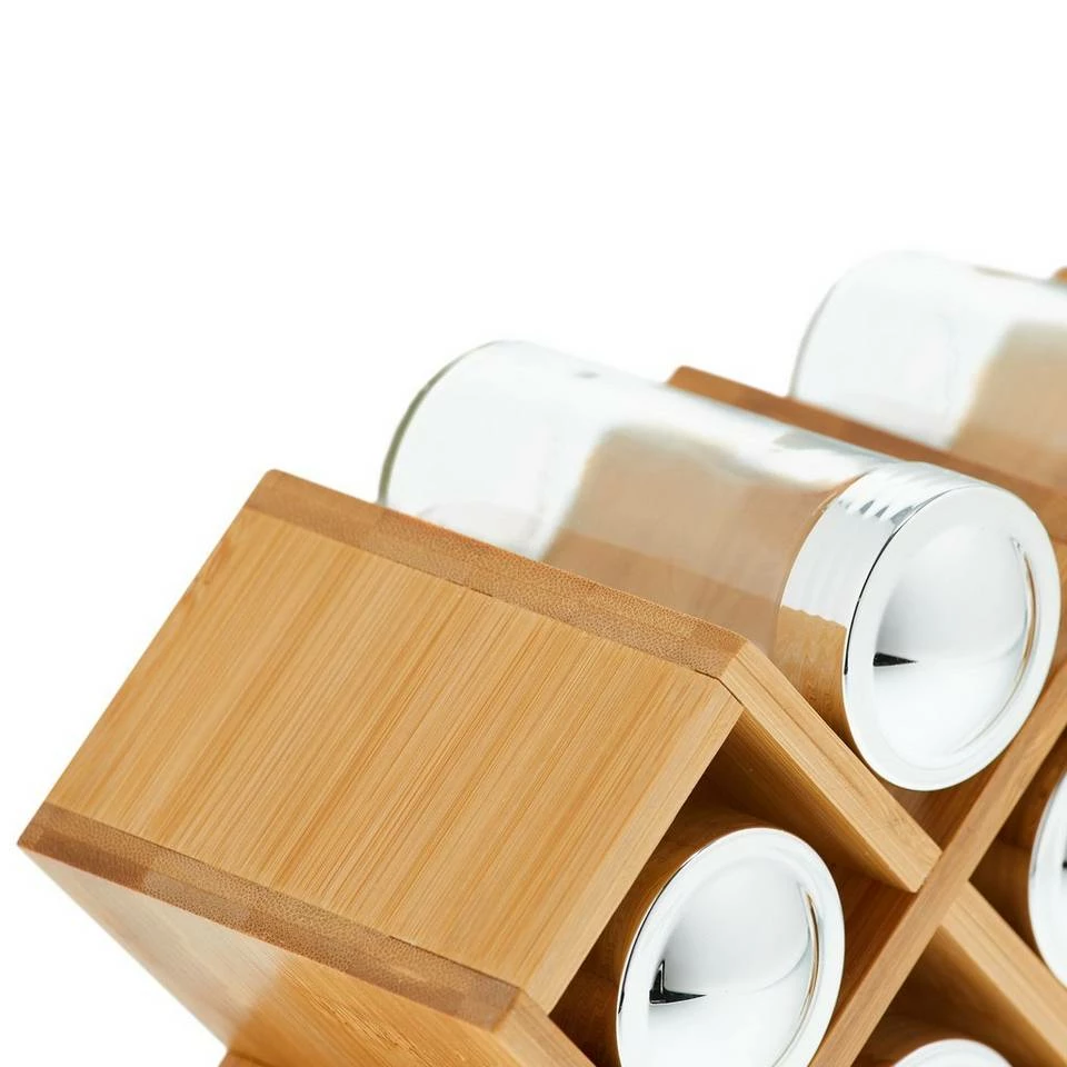 relaxdays Gewürzregal »Gewürzregal Bambus mit 18 Gläsern« 8 relaxdays Gewürzregal »Gewürzregal Bambus mit 18 Gläsern« – Bild 8