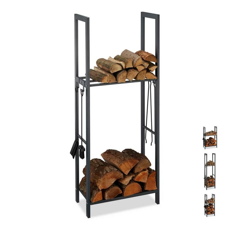 relaxdays Kaminholzregal »Kaminholzregal mit 2 Ablagen«, BxTxH:30x40x100 cm, 100 x 40 x 30 cm 11 relaxdays Kaminholzregal »Kaminholzregal mit 2 Ablagen«, BxTxH:30x40x100 cm, 100 x 40 x 30 cm – Bild 11