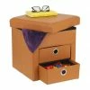 relaxdays Stauraumhocker »Sitzhocker mit Stauraum 2 Schubladen«, faltbar
