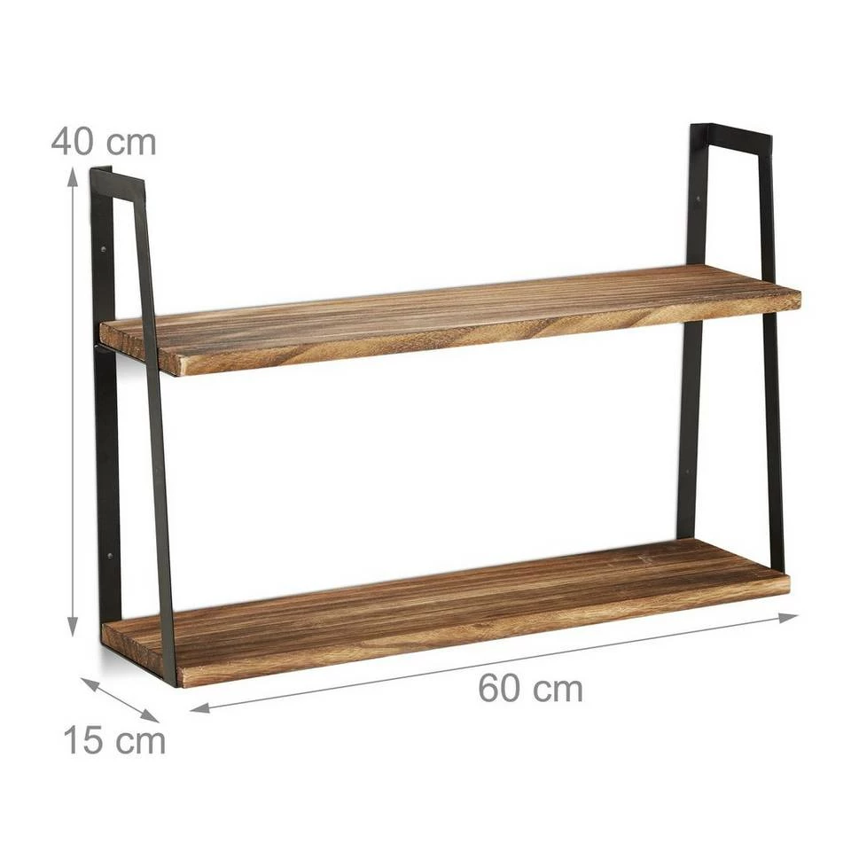 relaxdays Wandregal »Wandregal mit 2 Ablagen« 4 relaxdays Wandregal »Wandregal mit 2 Ablagen« – Bild 4