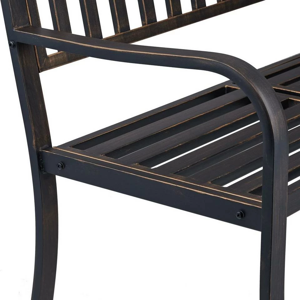 relaxdays Gartenbank »Gartenbank mit Klapptisch«, Schwarz-Bronze Weiß Gold, Schwarz Gold 7 relaxdays Gartenbank »Gartenbank mit Klapptisch«, Schwarz-Bronze Weiß Gold, Schwarz Gold – Bild 7