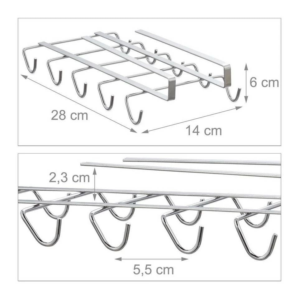relaxdays Gläserhalter »4 x Tassenhalter Schrankeinsatz« 4 relaxdays Gläserhalter »4 x Tassenhalter Schrankeinsatz« – Bild 4