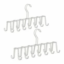 relaxdays Gürtelhalter »2 x Gürtelhalter Metall weiß«