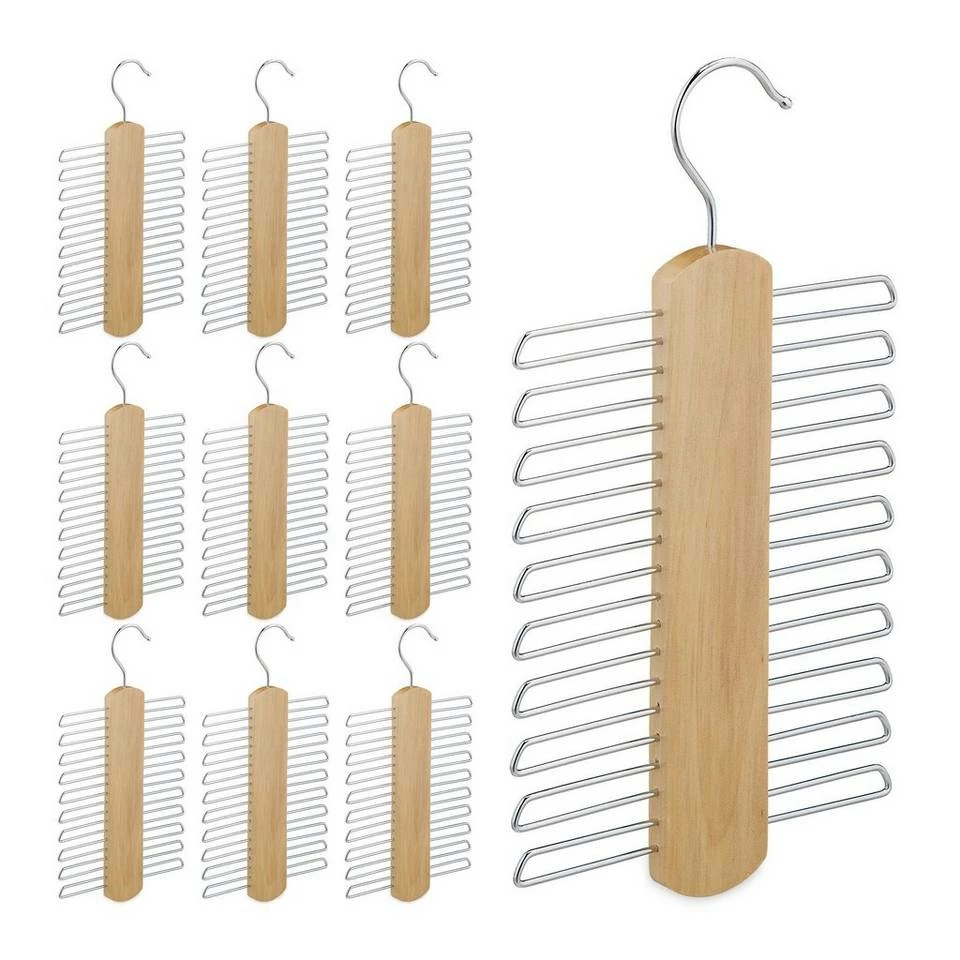 relaxdays Krawattenhalter »10 x Krawattenbügel aus Holz« 1 relaxdays Krawattenhalter »10 x Krawattenbügel aus Holz«