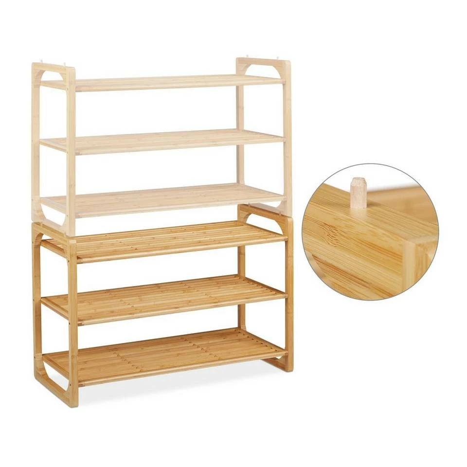 relaxdays Schuhregal »Schuhregal Bambus stapelbar« 6 relaxdays Schuhregal »Schuhregal Bambus stapelbar« – Bild 6