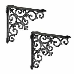 relaxdays Wandregalhalter »2 x Regalwinkel antik schwarz«