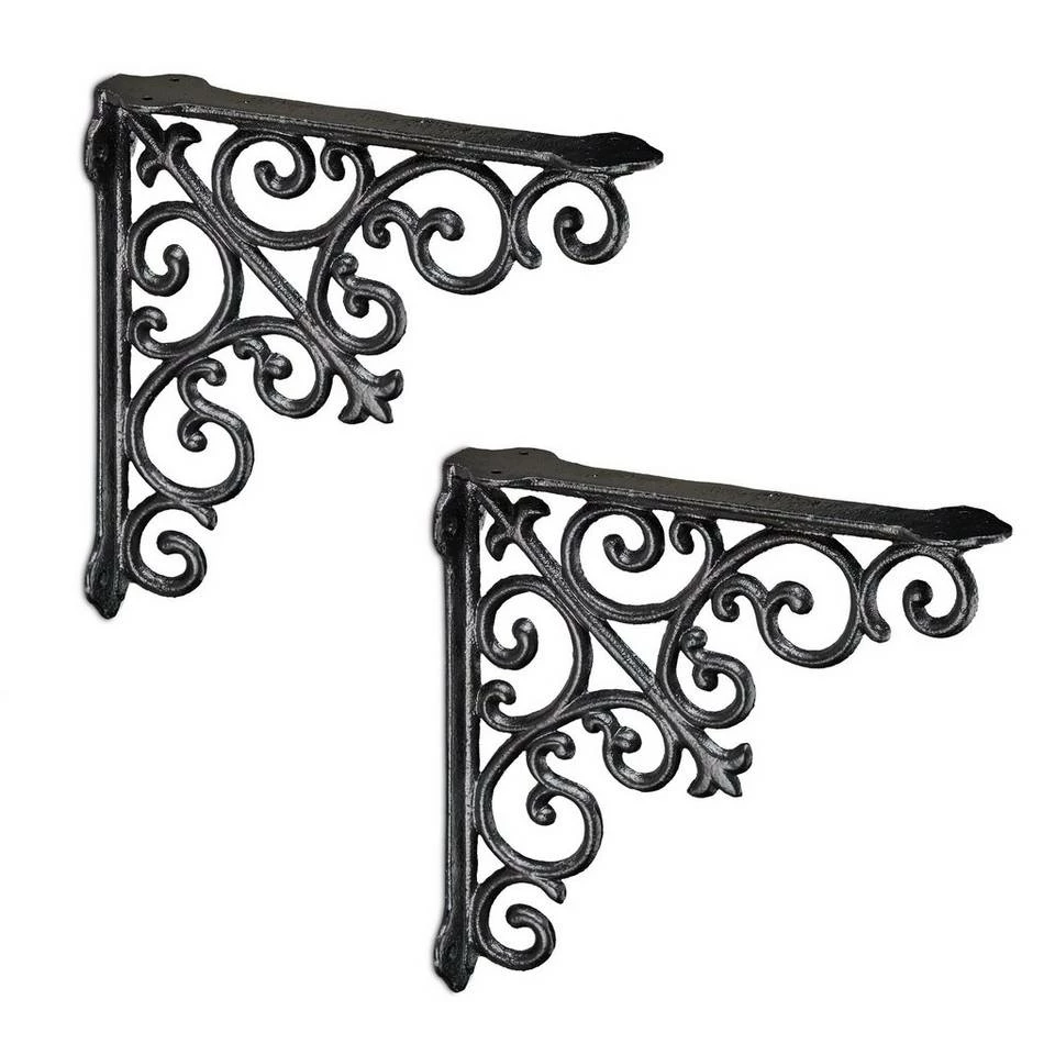 relaxdays Wandregalhalter »2 x Regalwinkel antik schwarz« 1 relaxdays Wandregalhalter »2 x Regalwinkel antik schwarz«