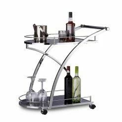 relaxdays Servierwagen »Servierwagen Glas rund«