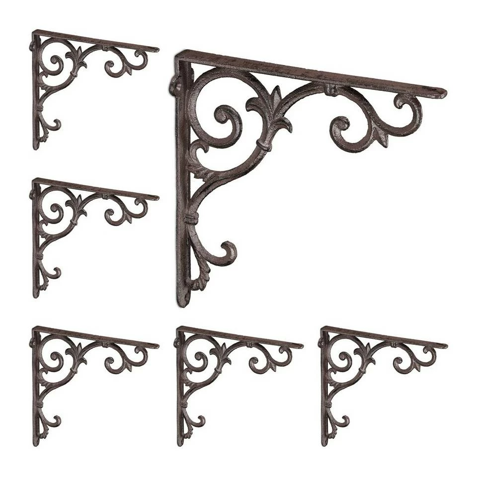 relaxdays Wandregalhalter »6 x Regalwinkel antik braun« 1 relaxdays Wandregalhalter »6 x Regalwinkel antik braun«