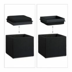 relaxdays Sitzhocker »Sitzhocker mit Stauraum«, Schwarz Grau, Anthrazit, Braun -Deutschland Möbel Verkäufe 2024 c0fa974b dd2a 56f7 bf46 640cff456e05