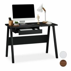 relaxdays Schreibtisch »Moderner Schreibtisch mit Tastaturauzug«, Holz / Schwarz Weiß, Braun Schwarz -Deutschland Möbel Verkäufe 2024 c1a9dbd5 e2fc 50b9 8b5f e757d49cf311