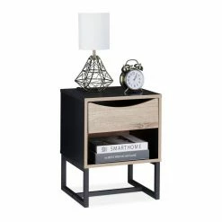 relaxdays Nachttisch »Nachttisch schwarz«