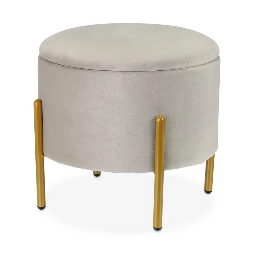 relaxdays Stauraumhocker »Grauer Samthocker mit Stauraum« 8 relaxdays Stauraumhocker »Grauer Samthocker mit Stauraum« – Bild 8