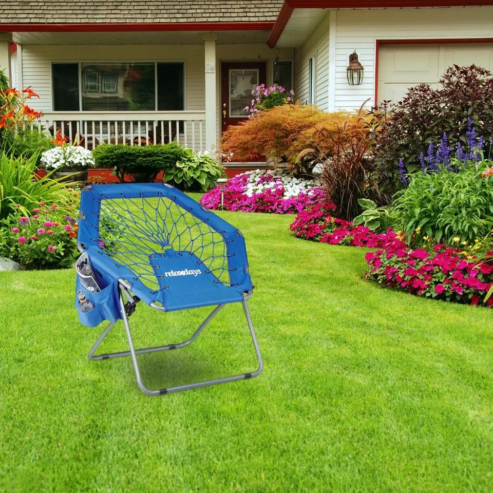 relaxdays Campingstuhl »Bungee Stuhl WEBSTER«, Blau Blau Silber Weiß, Grau Silber Weiß, Schwarz Silber Weiß 5 relaxdays Campingstuhl »Bungee Stuhl WEBSTER«, Blau Blau Silber Weiß, Grau Silber Weiß, Schwarz Silber Weiß – Bild 5