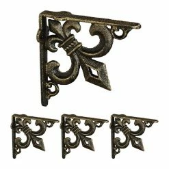 relaxdays Wandregalhalter »4 x Regalwinkel Gusseisen antik bronze«