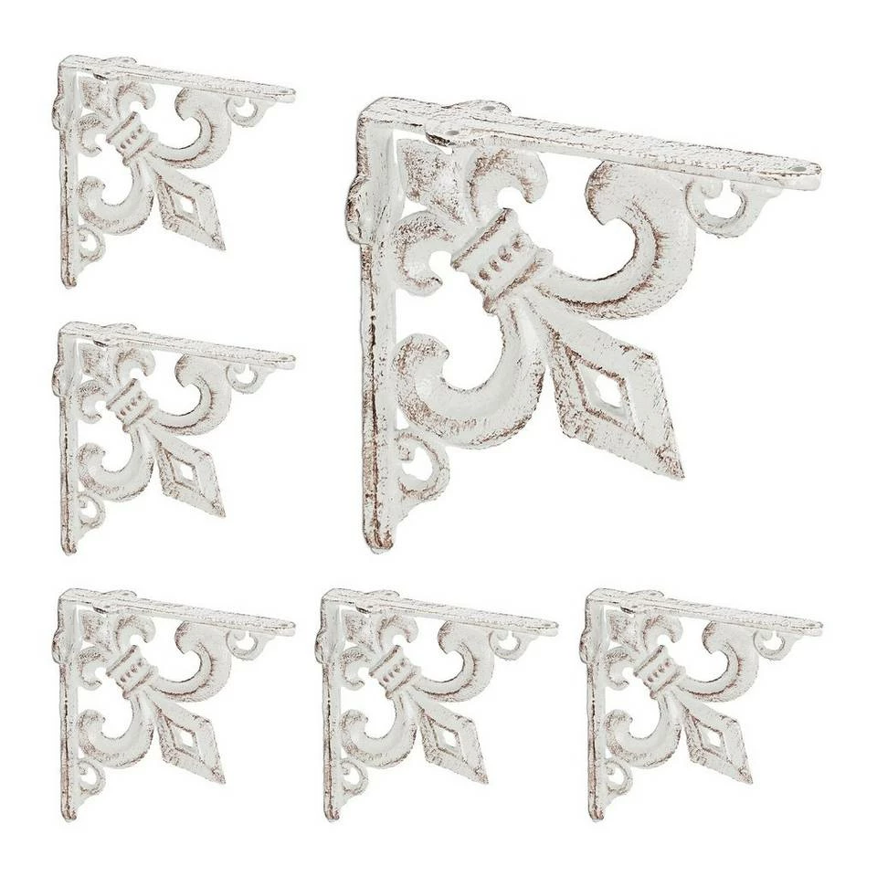 relaxdays Wandregalhalter »6 x Regalwinkel Gusseisen antik weiß« 1 relaxdays Wandregalhalter »6 x Regalwinkel Gusseisen antik weiß«