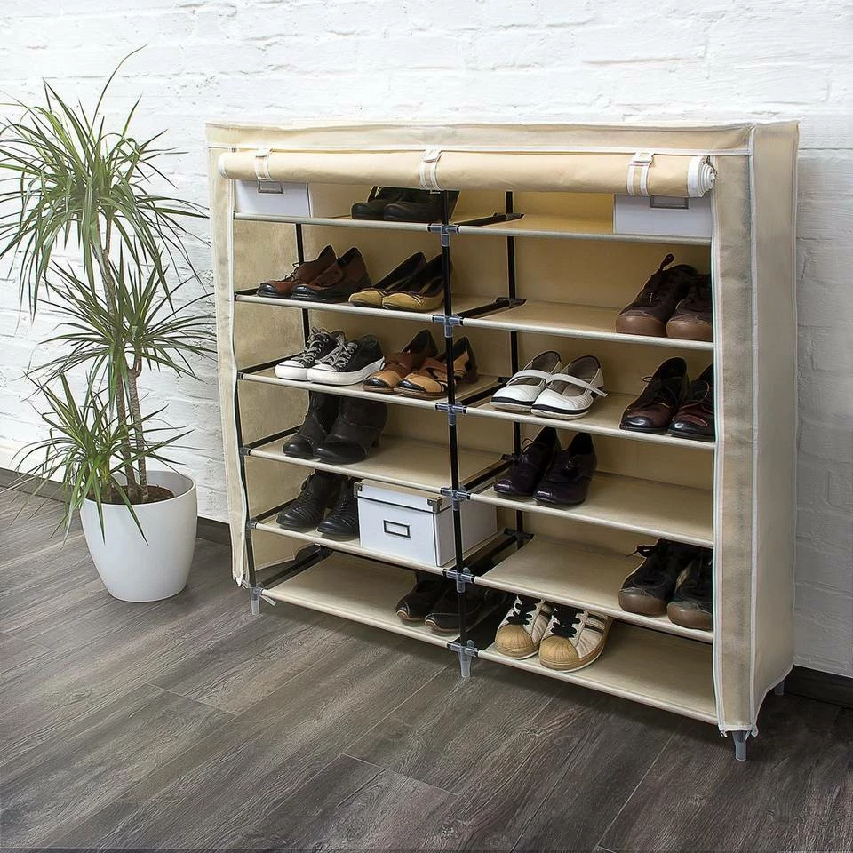 relaxdays Schuhschrank »2 x Schuhschrank VALENTIN breit beige« 2 relaxdays Schuhschrank »2 x Schuhschrank VALENTIN breit beige« – Bild 2