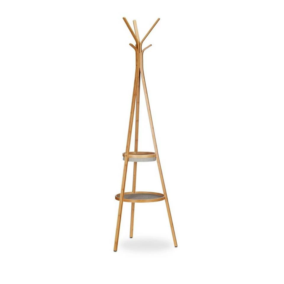 relaxdays Garderobenständer »Bambus Garderobe mit Ablagen« 8 relaxdays Garderobenständer »Bambus Garderobe mit Ablagen« – Bild 8