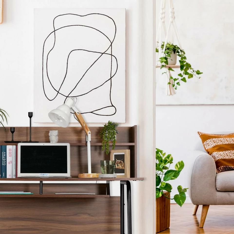 relaxdays Schreibtisch »Schreibtisch mit Ablagefächern«, Holz / Schwarz Weiß, Braun Schwarz 2 relaxdays Schreibtisch »Schreibtisch mit Ablagefächern«, Holz / Schwarz Weiß, Braun Schwarz – Bild 2