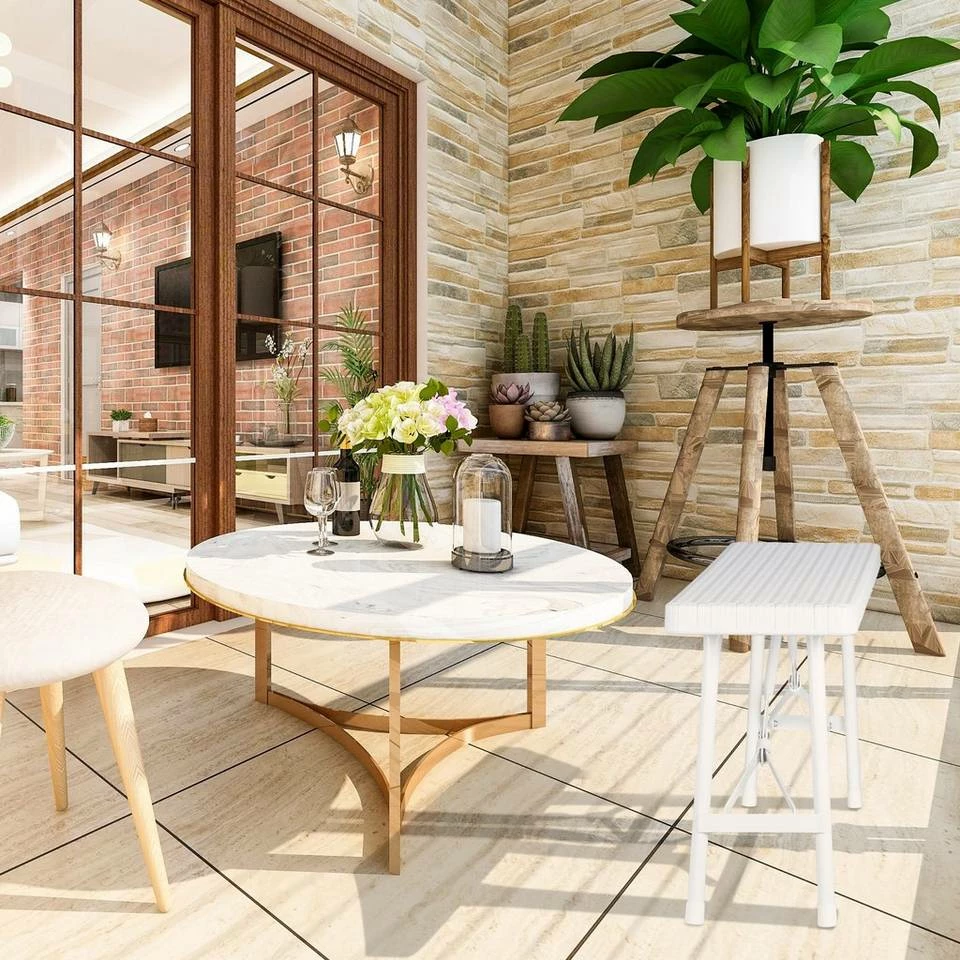 relaxdays Gartenbank »Weiße Bierbank 2er Set« 5 relaxdays Gartenbank »Weiße Bierbank 2er Set« – Bild 5