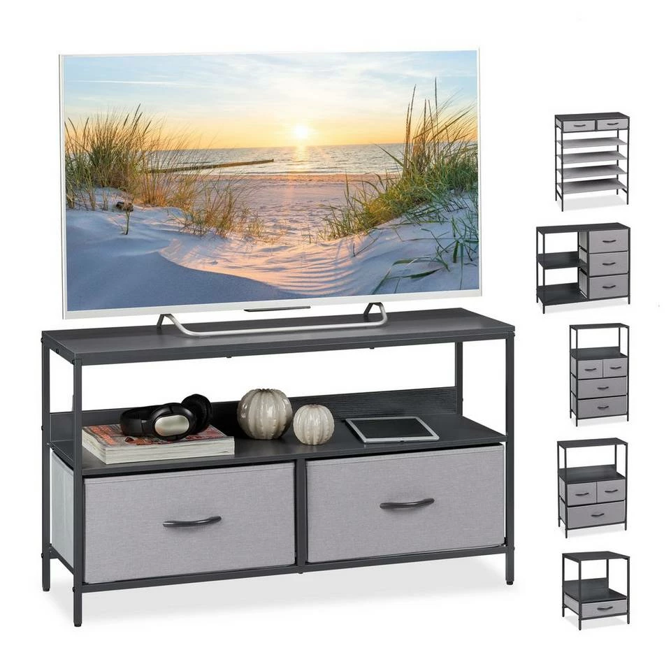 relaxdays Kommode »Kommode in verschiedenen Designs«, F Grau Schwarz, Schwarz Grau 13 relaxdays Kommode »Kommode in verschiedenen Designs«, F Grau Schwarz, Schwarz Grau – Bild 13