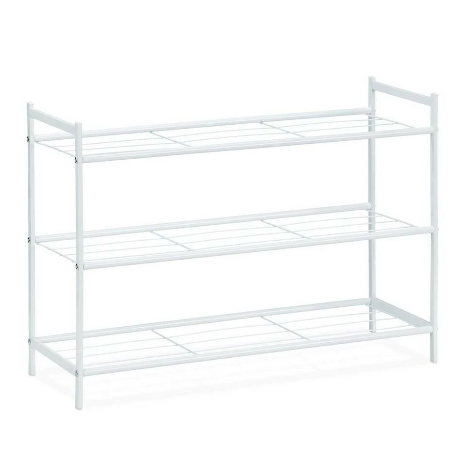 relaxdays Schuhregal »Metall Schuhregal mit 3 Ablagen«, Weiß Weiß, Schwarz 8 relaxdays Schuhregal »Metall Schuhregal mit 3 Ablagen«, Weiß Weiß, Schwarz – Bild 8