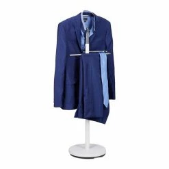 relaxdays Herrendiener »Herrendiener Holz in weiß oder schwarz«, Weiß Weiß Silber, Schwarz Silber