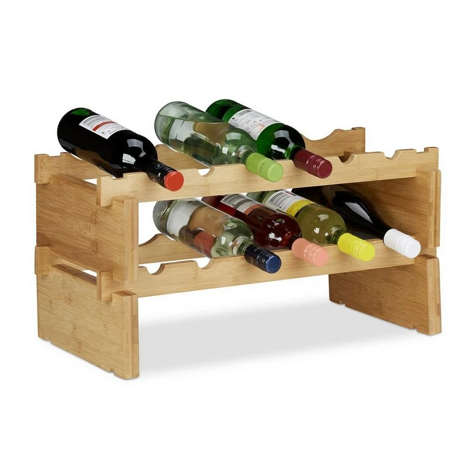 relaxdays Weinregal »Stapelbares Weinregal aus Bambus«, 2 1 relaxdays Weinregal »Stapelbares Weinregal aus Bambus«, 2
