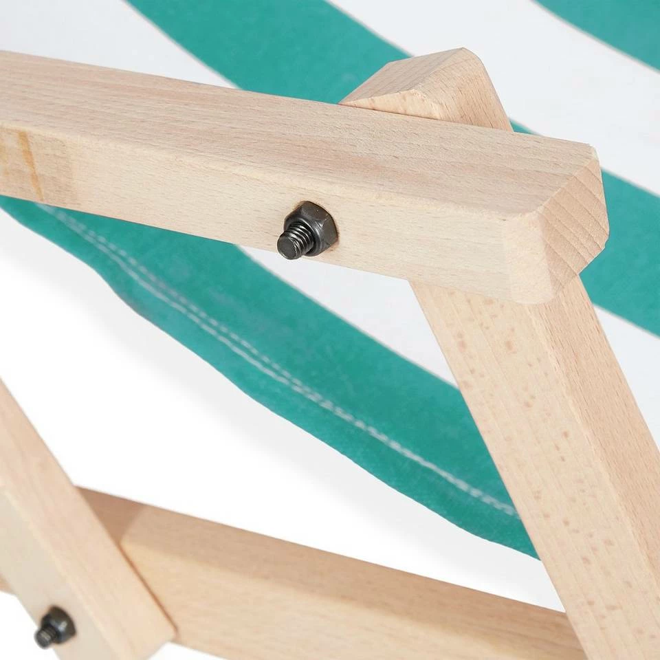 relaxdays Gartenliege »Liegestuhl Holz mit Fußteil«, Weiß-Blau 7 relaxdays Gartenliege »Liegestuhl Holz mit Fußteil«, Weiß-Blau – Bild 7