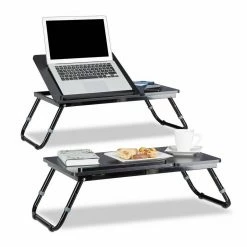 relaxdays Laptop Tablett »2 x Laptoptisch fürs Bett schwarz«, Faserplatte