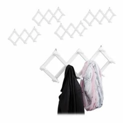 relaxdays Wandgarderobe »5 x Wandgarderobe Holz weiß faltbar«