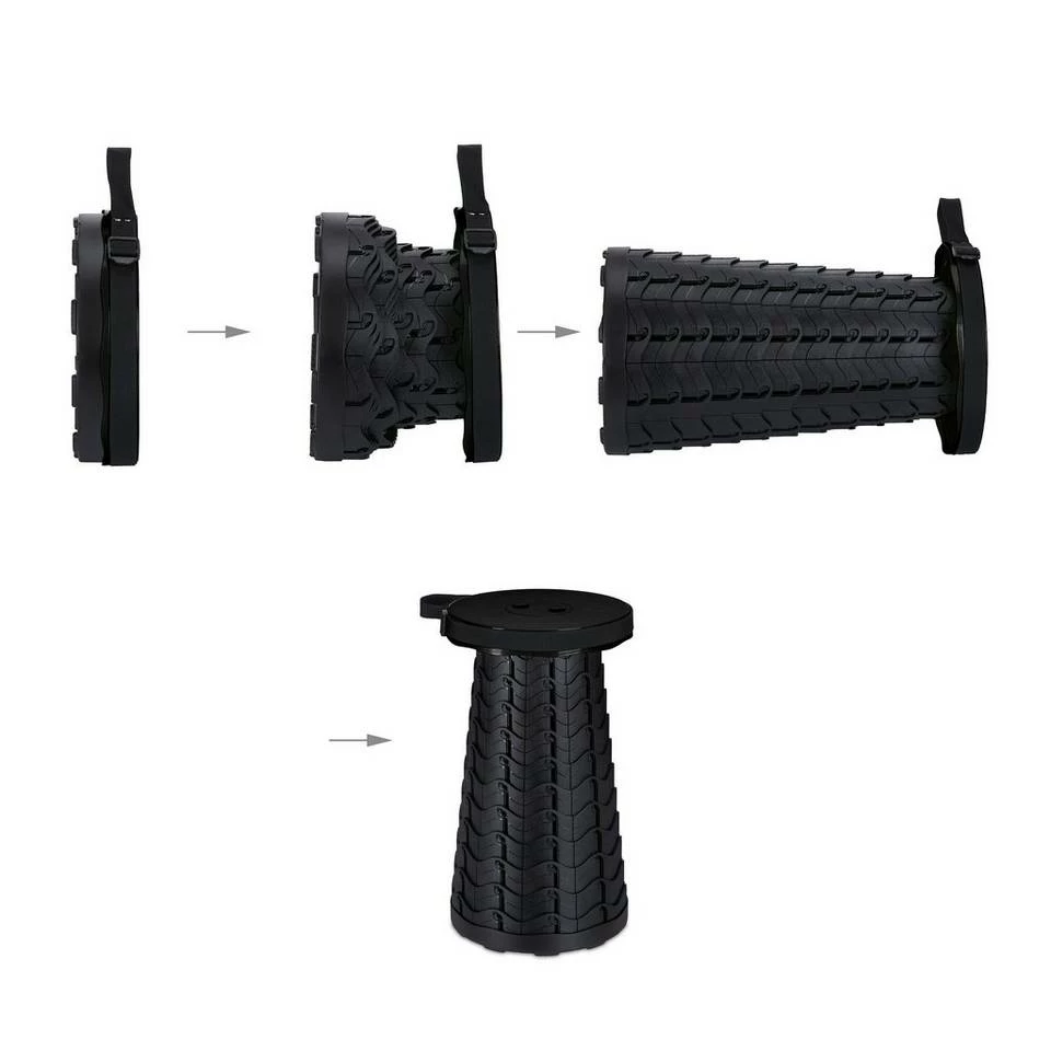 relaxdays Campinghocker »Ausziehbarer Hocker«, Schwarz Schwarz Grün 6 relaxdays Campinghocker »Ausziehbarer Hocker«, Schwarz Schwarz Grün – Bild 6