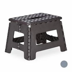 relaxdays Tritthocker »Klapphocker faltbar M«, Dunkelgrau Weiß Schwarz, Grau Weiß, Anthrazit Weiß