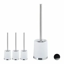 relaxdays Badezimmer-Set »4 x WC-Garnitur rund weiß«