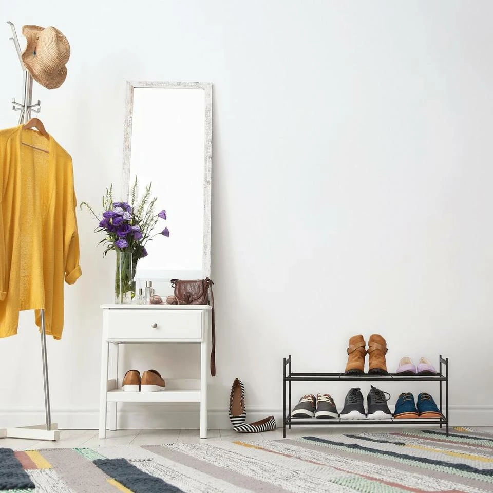 relaxdays Schuhregal »Metall Schuhregal stapelbar«, Schwarz Weiß 2 relaxdays Schuhregal »Metall Schuhregal stapelbar«, Schwarz Weiß – Bild 2