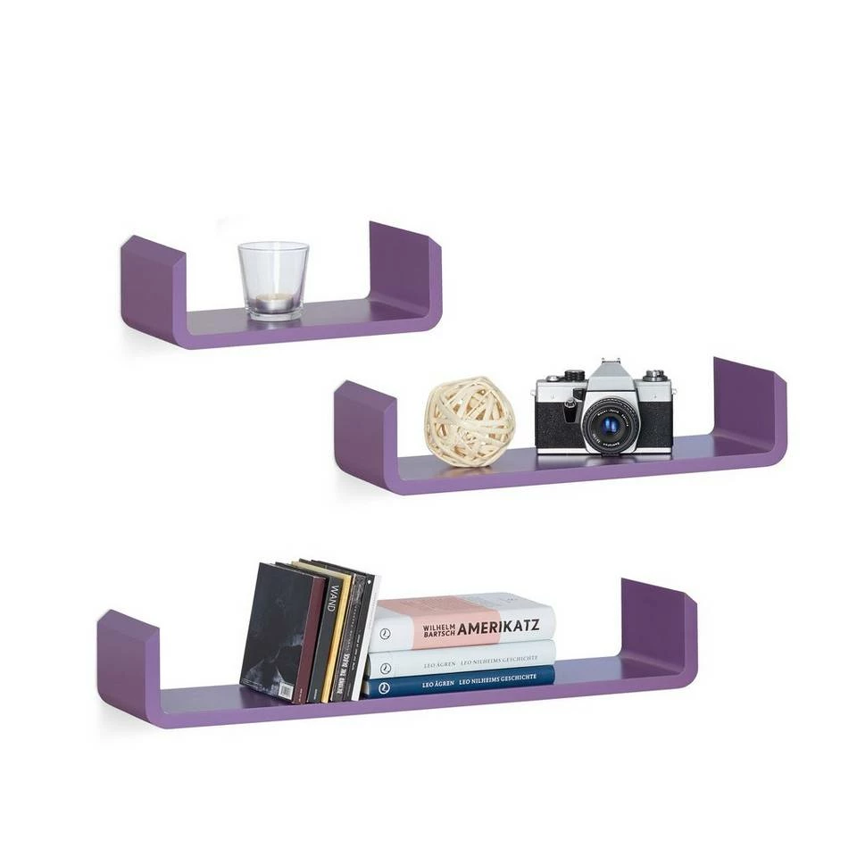 relaxdays Wandboard »Regalbrett 3er Set«, Blau Lila, Hellblau, Schwarz, Weiß 9 relaxdays Wandboard »Regalbrett 3er Set«, Blau Lila, Hellblau, Schwarz, Weiß – Bild 9