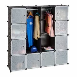 relaxdays Kleiderschrank »Kleiderschrank Stecksystem 12 Fächer« Weiß Schwarz Transparent, Transparent Schwarz, Wei&szlig; -Deutschland Möbel Verkäufe 2024 cbafc810 ac93 533f a894 d32834112fd6