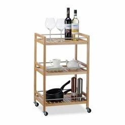 relaxdays Servierwagen »Servierwagen Bambus«