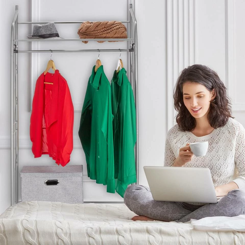 relaxdays Kleiderständer »Kleiderständer mit 3 Ablagen«, Silber Gold, Weiß 3 relaxdays Kleiderständer »Kleiderständer mit 3 Ablagen«, Silber Gold, Weiß – Bild 3