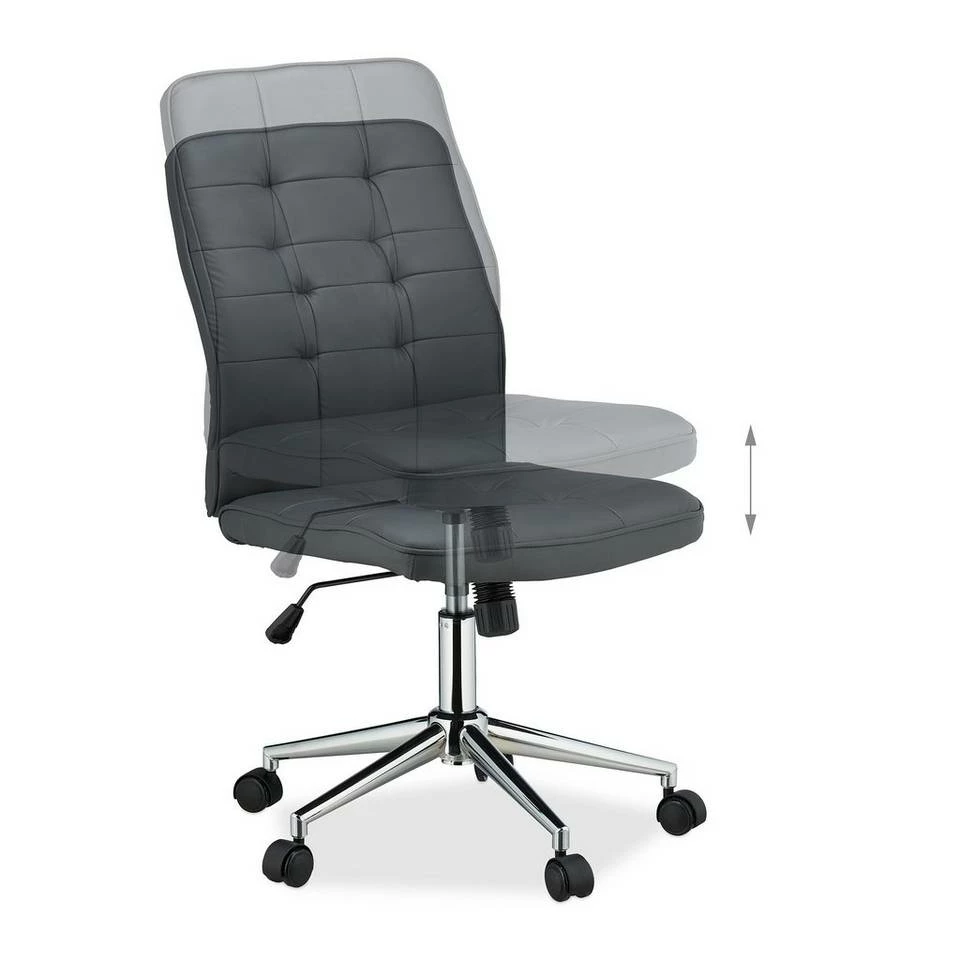 relaxdays Drehstuhl »Bürostuhl Kunstleder«, Grau Schwarz Silber, Anthrazit Silber Schwarz 7 relaxdays Drehstuhl »Bürostuhl Kunstleder«, Grau Schwarz Silber, Anthrazit Silber Schwarz – Bild 7