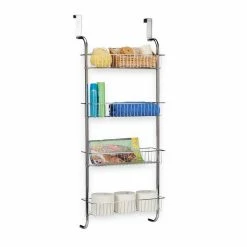 relaxdays Türregal »Hängeregal Chrom«