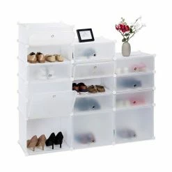 relaxdays Schuhregal »Schuhregal Kunststoff mit 18 Fächern«, Weiß Transparent Schwarz Silber, Wei&szlig; Transparent Silber, Schwarz Transparent Silber -Deutschland Möbel Verkäufe 2024 d04ff6aa f292 52da 83c4 781cc8d950bf