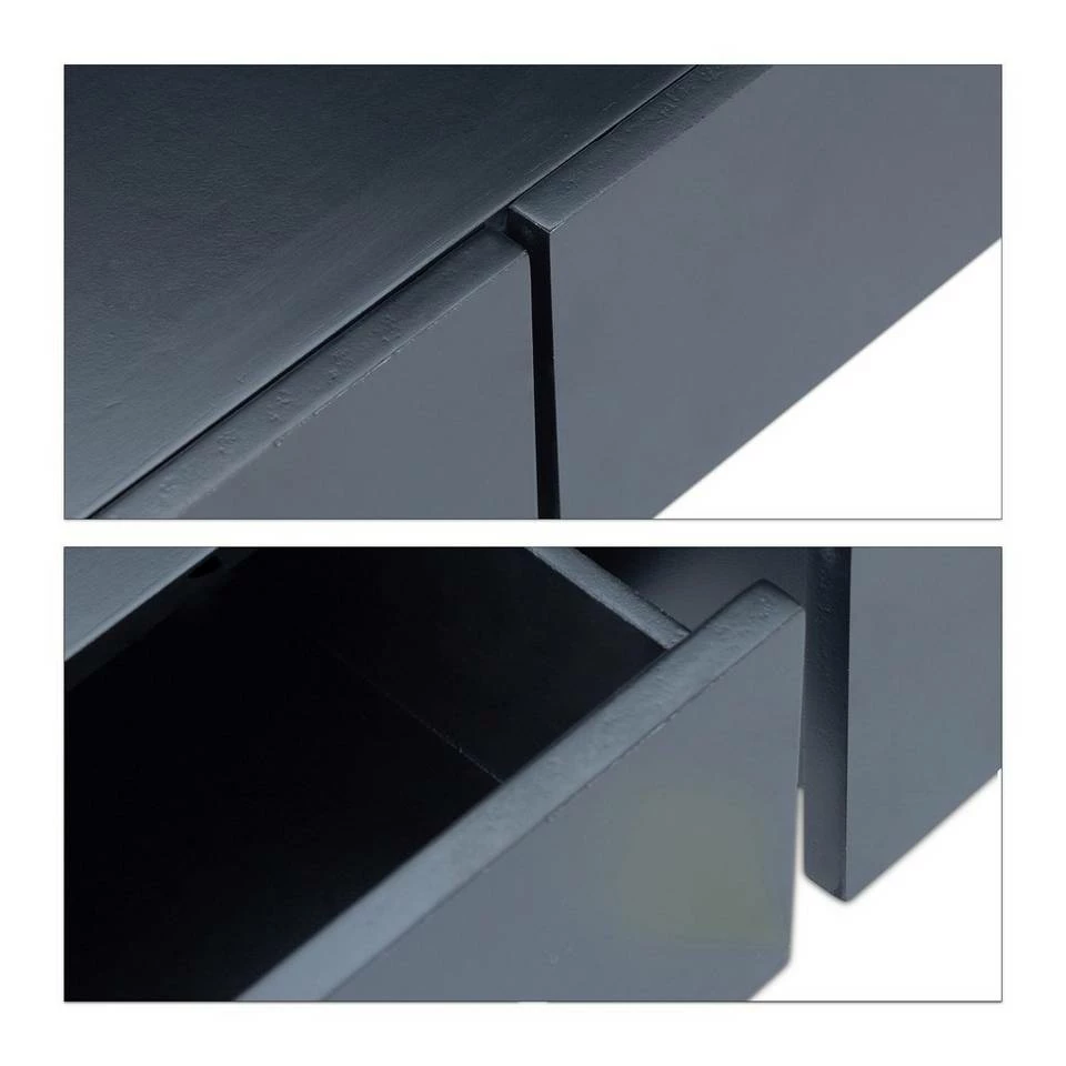 relaxdays Wandregal »Eck Wandregal mit 2 Schubladen«, Schwarz Braun, Weiß, Blau 4 relaxdays Wandregal »Eck Wandregal mit 2 Schubladen«, Schwarz Braun, Weiß, Blau – Bild 4