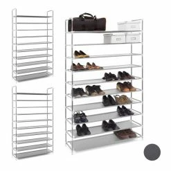 relaxdays Schuhregal »3 x Schuhregal für 50 Paar Schuhe grau«