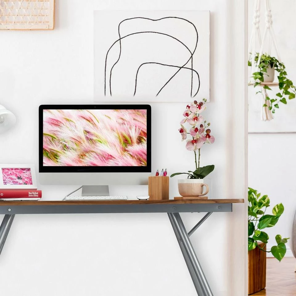 relaxdays Schreibtisch »Moderner Schreibtisch«, Weiß Braun Silber, Schwarz Silber, Weiß Silber 5 relaxdays Schreibtisch »Moderner Schreibtisch«, Weiß Braun Silber, Schwarz Silber, Weiß Silber – Bild 5