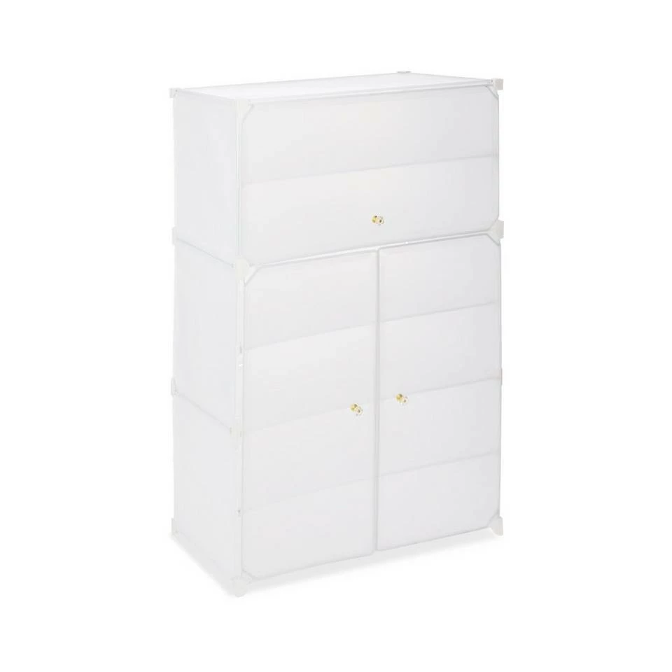 relaxdays Schuhschrank »Schuhschrank Kunststoff« Weiß Schwarz Transparent Gold, Weiß Transparent Gold 9 relaxdays Schuhschrank »Schuhschrank Kunststoff« Weiß Schwarz Transparent Gold, Weiß Transparent Gold – Bild 9