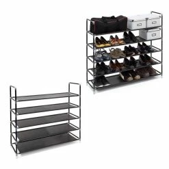 relaxdays Schuhregal »2 x Schuhregal 20 Paar Schuhe schwarz«
