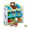relaxdays Standregal »Kinderregal mit 9 Boxen und Motiv«, B Wei&szlig; Hellblau Grau, Wei&szlig; Hellblau Gr&uuml;n
